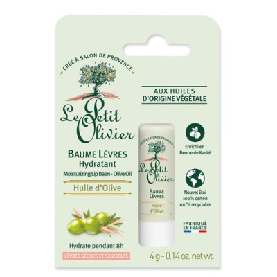 Baume Lèvres Hydratant Huile d'Olive , Lèvres Sèches & Sensibles , 4g