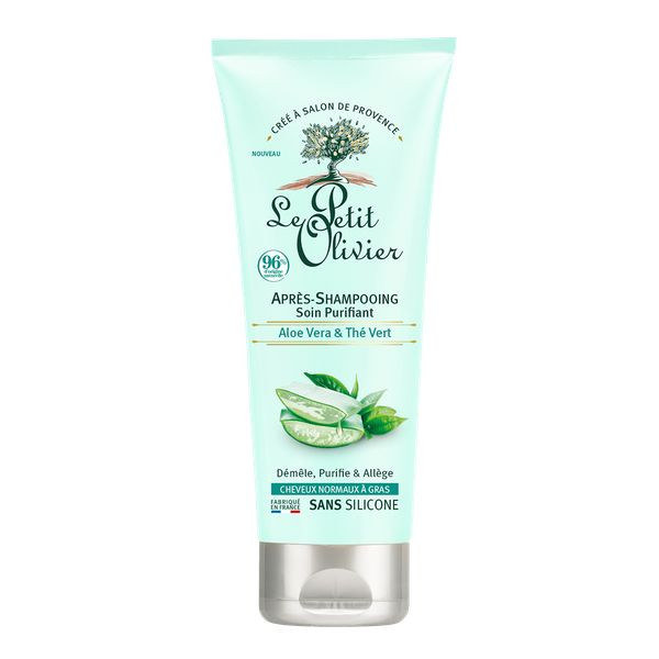 Après-Shampooing Soin Purifiant Aloe Vera & Thé Vert , Cheveux Normaux à Gras , 200ml