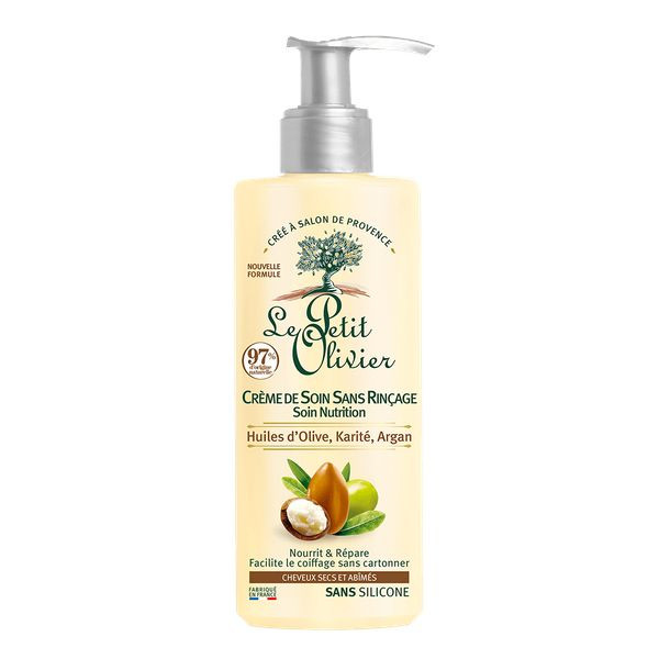 Crème de Soin Sans Rinçage Soin Nutrition Huiles d'Olive, Karité, Argan , Cheveux Secs & Abîmés , 200ml