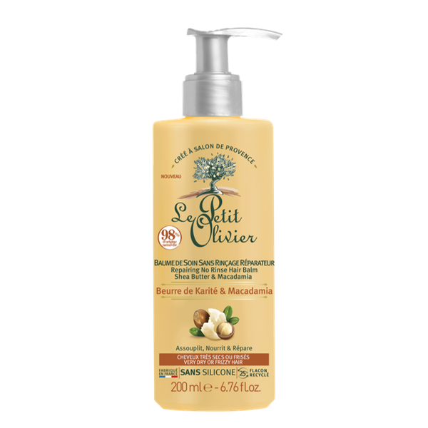 Baume de Soin Sans Rinçage Soin Réparateur Beurre de Karité & Macadamia , Cheveux très secs ou frisés , 200ml