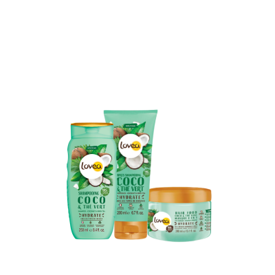 Kit Routine de Soin "Ma Routine Evasion" à base de Coco & Thé Vert Kit Routine de Soin "Ma Routine Evasion" à base de Coco & Thé Vert