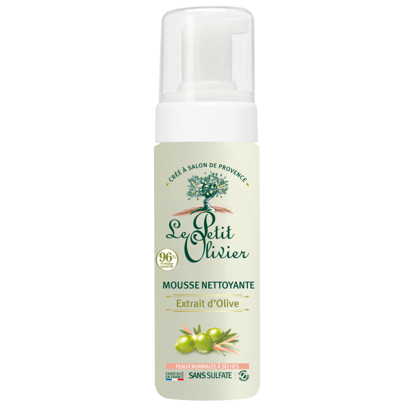 Mousse Nettoyante Huile d'Olive , Peaux Sèches et Sensibles , 150ml