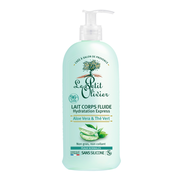 Lait Corps Fluide Hydratation Express Aloe Vera & Thé Vert , Peaux Normales , 250ml