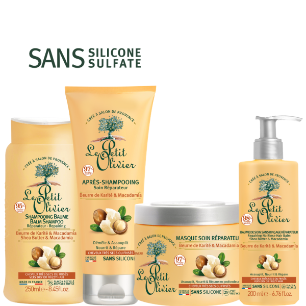 Rituel Capillaire Complet Soin Réparateur Beurre de Karité & Macadamia , Cheveux très secs ou frisés