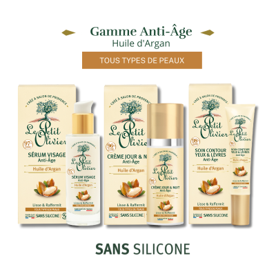 GAMME ANTI-ÂGE À BASE D'HUILE D'ARGAN, TOUS TYPES DE PEAUX