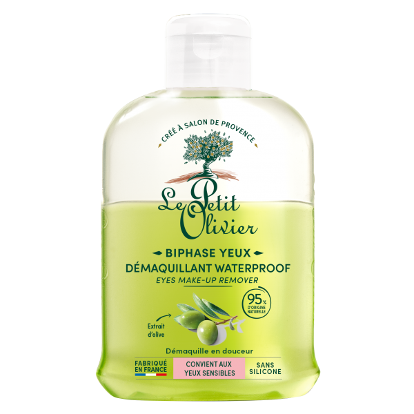 Démaquillant Yeux Waterproof Extrait d’Olive , Convient aux yeux sensibles , 125ml