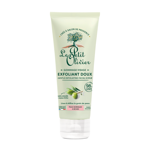 Gommage Visage Poudre Naturelle de Noyaux d’Olive , Peaux Normales à Sèches , 75ml