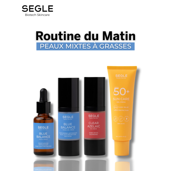 ROUTINE DU MATIN, PEAUX MIXTES À GRASSES