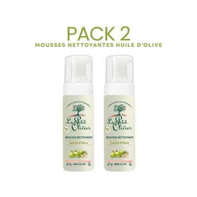 PACK 2 MOUSSES NETTOYANTES HUILE D'OLIVE