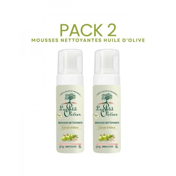 PACK 2 MOUSSES NETTOYANTES HUILE D'OLIVE