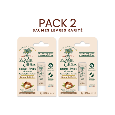 PACK 2 BAUMES LEVRES REPARATEUR BEURRE DE KARITE