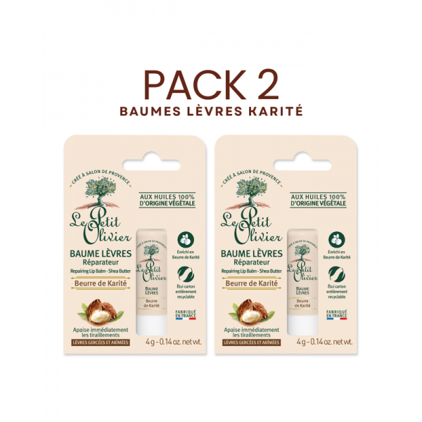 PACK 2 BAUMES LEVRES REPARATEUR BEURRE DE KARITE